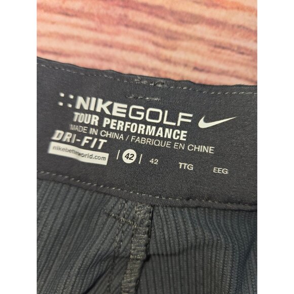 Nike Golf Mens Tour Performance Dri-Fit Striped Shorts 42 Gray - Picture 3 of 9